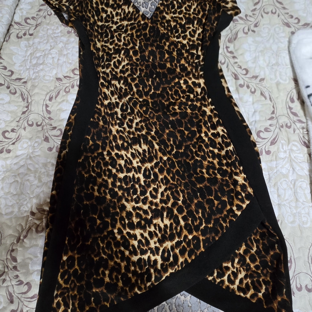 Leopard Print V-Neck Dress